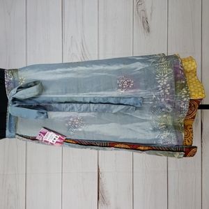 Darn Good Yarn Sari Silk Wrap Skirt Ankle XL/Plus